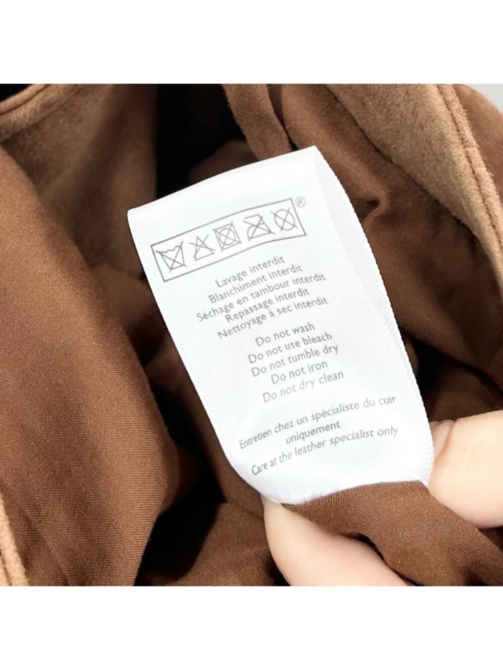 Sezane Zig Goat Leather Moto Jacket in Camel Suede - Picture 5 of 10